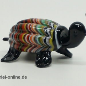 Buntes Glastier | Schildkröte | Vintage Miniatur Glasfigur | Glaskunst Skulptur Seite