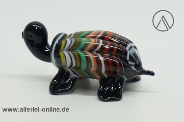 Buntes Glastier | Schildkröte | Vintage Miniatur Glasfigur | Glaskunst Skulptur hinten