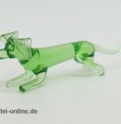 Buntes Glastier | Hund - Teckel | Vintage Miniatur Glasfigur | Glaskunst Skulptur