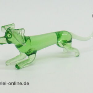 Buntes Glastier | Hund - Teckel | Vintage Miniatur Glasfigur | Glaskunst Skulptur