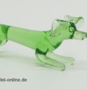 Buntes Glastier | Hund - Teckel | Vintage Miniatur Glasfigur | Glaskunst Skulptur nah