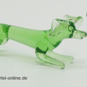 Buntes Glastier | Hund - Teckel | Vintage Miniatur Glasfigur | Glaskunst Skulptur nah