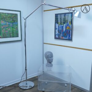 Artemide TOLOMEO Terra Stehleuchte Aluminium-Chrom | 1-flammige Designer Gelenkarm- Lampe Stehlampe
