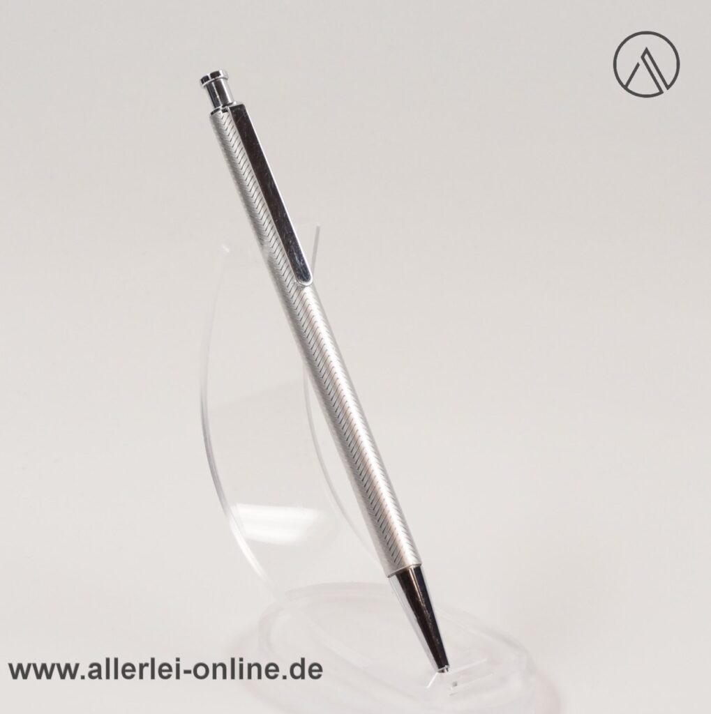 LAMY Linea Kugelschreiber - Fischgräten Dekor | Vintage Pushbutton Ballpoint Pen | Edelstahl