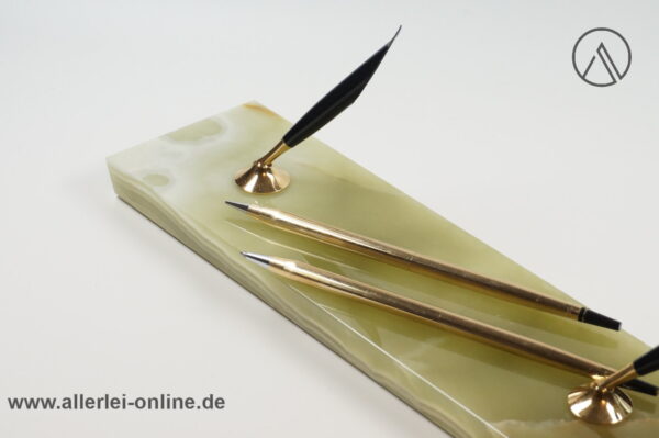 Vintage CROSS Onyx / Marmor Desktop Pen Holder mit Kugelschreiber und Dreh-Bleistift