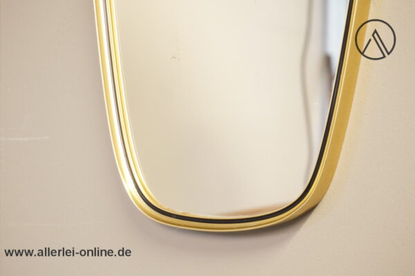 Vintage Schön-form Wand-Spiegel - Garderoben Spiegel mit Messing Rahmen