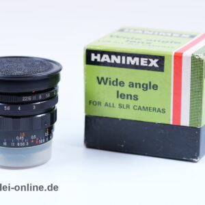 HANIMEX Objektiv 1:3 F=28mm Wide Angle Lens - Made in Japan | Gewinde M47 mit Originalkarton