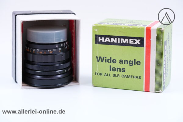 Vintage HANIMEX Objektiv 1:3 F=28mm Wide Angle Lens - Made in Japan | Gewinde M47 mit Originalkarton