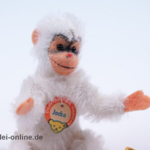 Altes Steiff Tier Jocko Affe | Steiff Schimpanse ,weiss 5311,04 | 11cm mit KFS