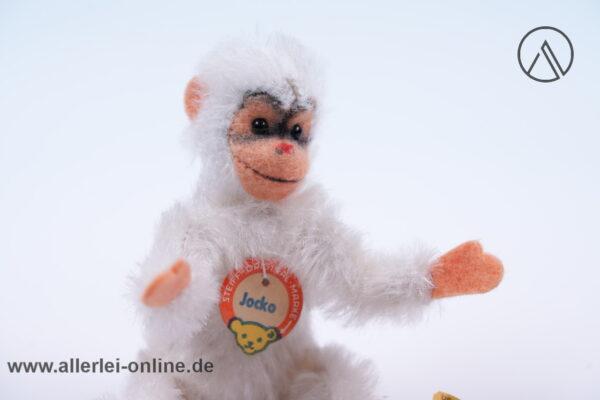 Altes Steiff Tier Jocko Affe | Steiff Schimpanse ,weiss 5311,04 | 11cm mit KFS