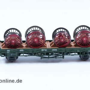 Fleischmann H0 | 98 5227 K Bauzugwagen | Rungenwagen beladen mit Lok-Radsatz in OVP