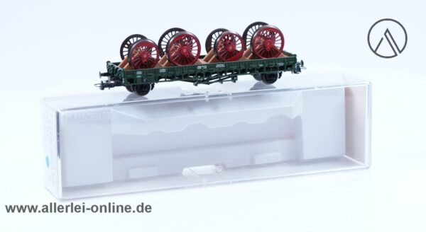 Fleischmann H0 | 98 5227K Bauzugwagen | Rungenwagen beladen mit Lokomotiven Radsatz