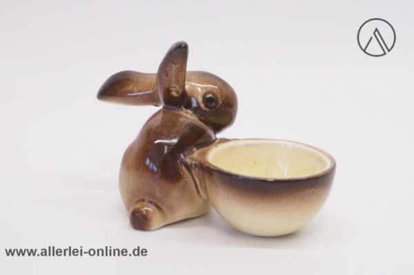 Wächtersbacher Keramik | Hasen Eierbecher | braun, beige seite