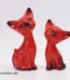 Katzen Paar | Love Cats 70er Jahre | Keramik rot