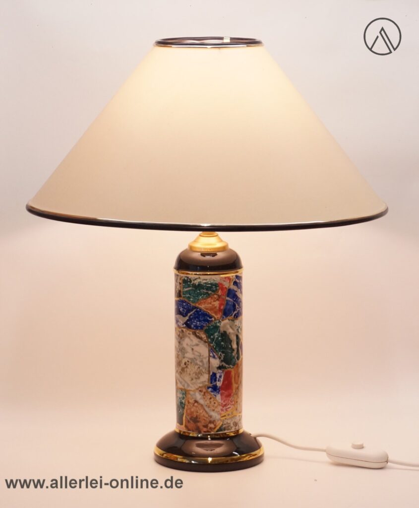 Fiorentiner Design Lampe | Marmorierte Porzellan Tischlampe | Tischleuchte | Vintage Hand Finished Italy Marble Table Lamp