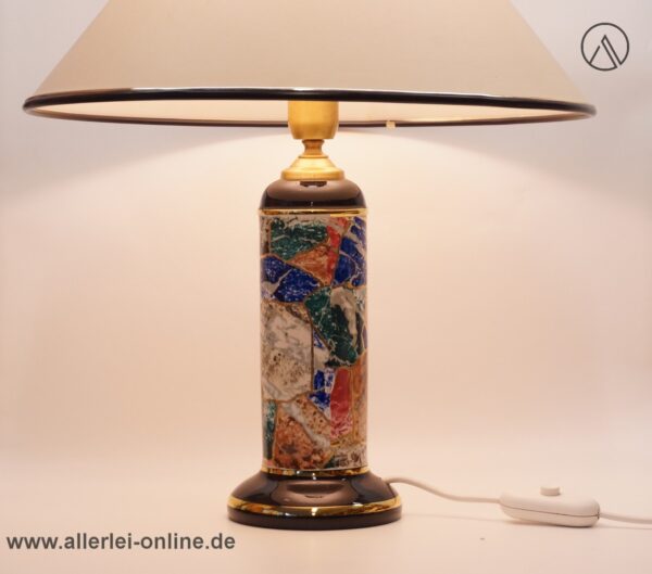 Fiorentiner Italien Design Lampe | Marmorierte Porzellan Tischlampe | Tischleuchte | Vintage Hand Finished Italy Marble Table Lamp