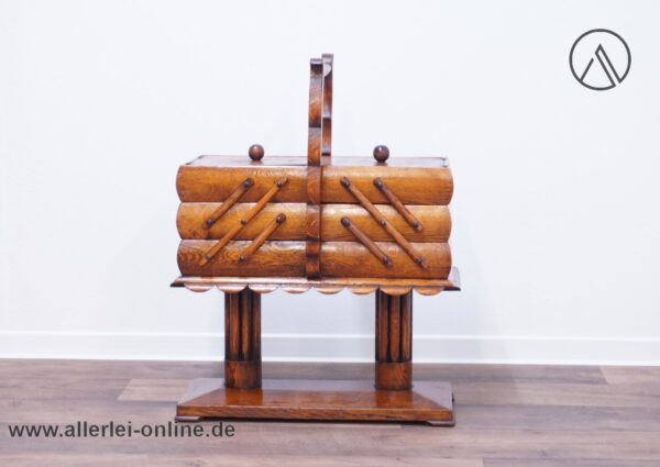 Holz Nähkasten mit Tragegriff Gründerzeit