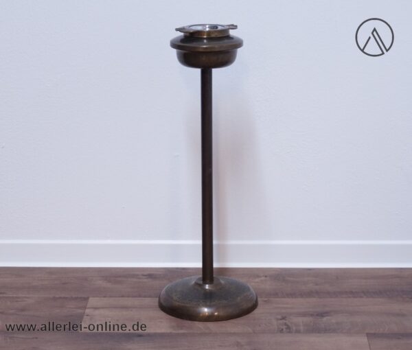 Messing Standaschenbecher mit Klappmechanismus | Aschenbecher mit Ornamenten | Vintage 50-60s Ashtray-Smoking Stand