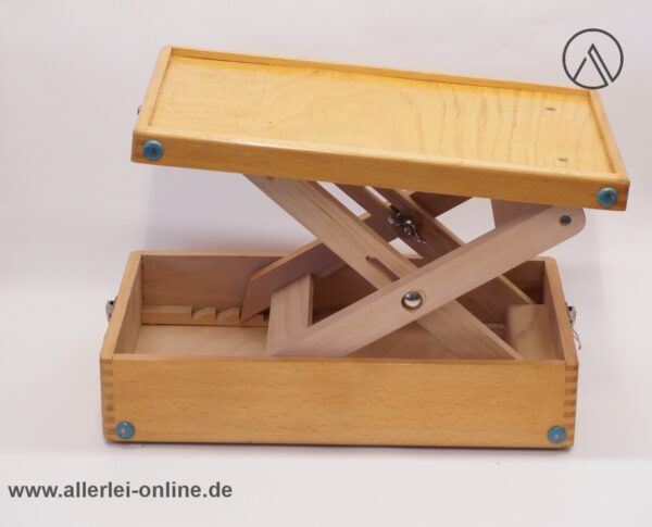 Alter Buchenholz Koffer | Mobiler OSCHMI Projektor Tischständer - Projektionstisch