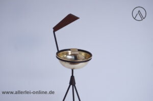 String Design Tripod Standaschenbecher | Aschenbecher mit Teakholz Griff | Dreibein-Standascher | Vintage 50-60s Ashtray-Smoking Stand