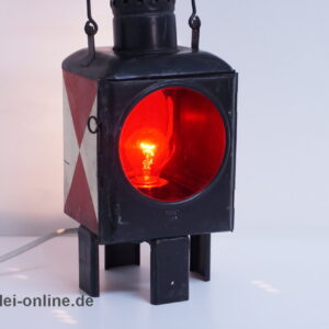 Alte DB Oberwagenlaterne | Zugschlusslaterne | Bahnlampe Elektrisch umgerüstet auf 220/230V