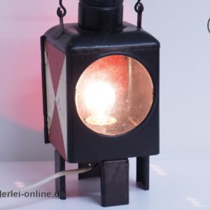 Alte Oberwagenlaterne | Zugschlusslaterne | Bahnlampe Elektrisch umgerüstet auf 220/230V