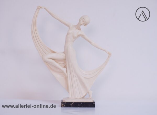 A. Santini Art Deco Tänzerin | Tanzende Frau | Signierte 40 cm Skulptur