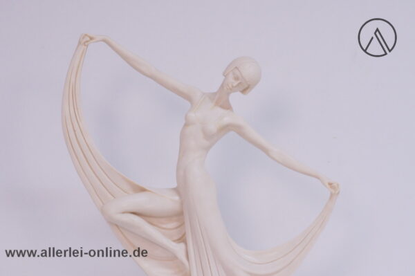 A. Santini Art Deco Tänzerin | Tanzende Frau mit Langem Kleid