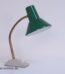 SIS Schreibtischlampe | Tischleuchte ,grün - Schwanenhals Lampe mit Schrumpflack Metallsockel | Vintage 60-70er Jahre Hexenhutlampe