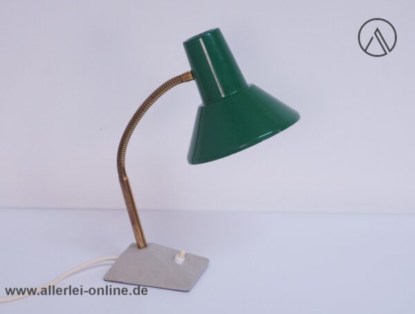 SIS Schreibtischlampe | Tischleuchte ,grün - Schwanenhals Lampe | Vintage 60-70er Jahre Hexenhutlampe