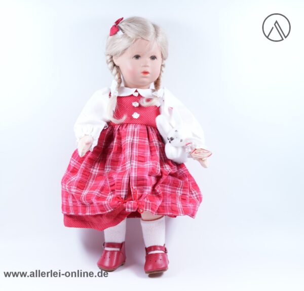 Käthe Kruse Puppe Maja mit Hase | 34 cm | Vintage Schummelchen Mädchenpuppe