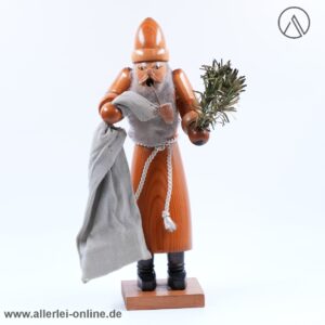 Erzgebirge Räuchermann | 25 cm Nikolaus - Knecht Ruprecht Räuchermännchen | Vintage Erzgebirgische Holzkunst