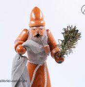 Erzgebirge Räuchermann | 25 cm Nikolaus - Knecht Ruprecht Räuchermännchen | Alte Erzgebirgische Holzkunst
