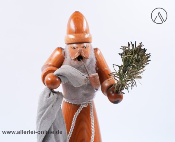 Erzgebirge Räuchermann | 25 cm Nikolaus - Knecht Ruprecht Räuchermännchen | Alte Erzgebirgische Holzkunst