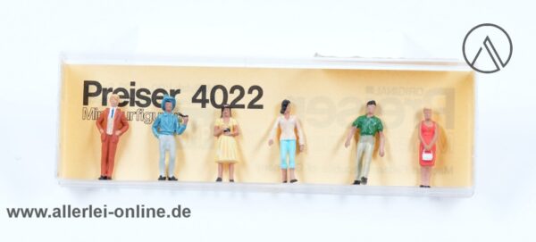 Preiser H0 Eisenbahn Passanten Figurensatz 4022 | 6 Stück 1:90 Miniaturfiguren mit OVP