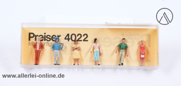 Preiser H0 Eisenbahn Passanten Figurensatz 4022 | 6 Stück 1:90 Miniaturfiguren