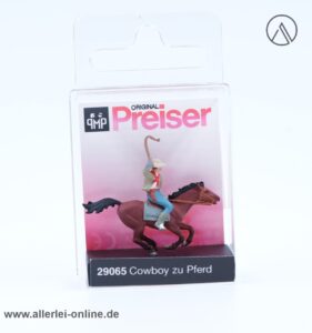 Preiser H0 Cowboy zu Pferd 29065 | Handbemalte Miniaturfigur mit OVP