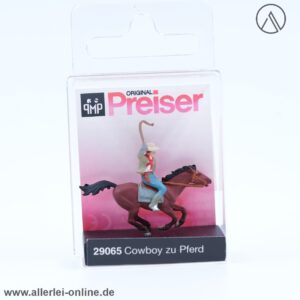 Preiser H0 Cowboy zu Pferd 29065 | Handbemalte Miniaturfigur mit OVP