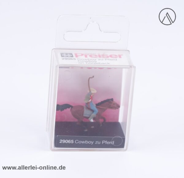 Preiser H0 Western Cowboy zu Pferd 29065 | Handbemalte Miniaturfigur
