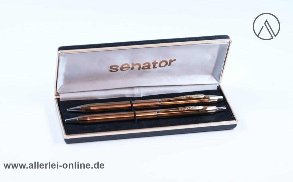 SENATOR Bleistift und Kugelschreiber Schreibset | Gold/Chrom mit Schreibgeräte-Etui