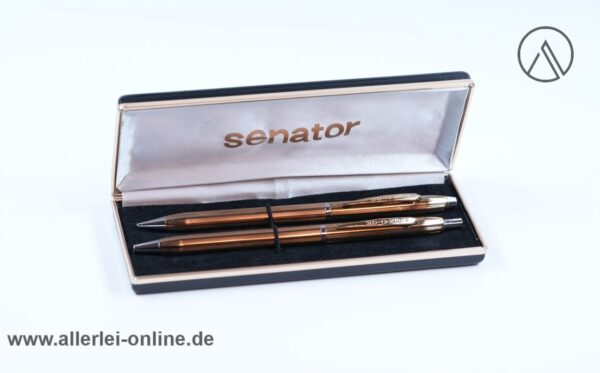 SENATOR Bleistift und Kugelschreiber Schreibset | Gold/Chrom mit Schreibgeräte-Etui