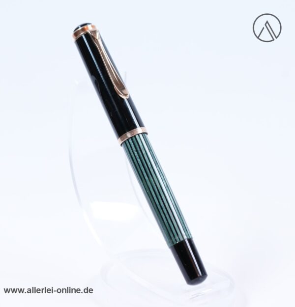 Günther Wagner Pelikan 400 Füller | Kolbenfüller | grün,gestreift | 14K/585 Goldfeder "OM"