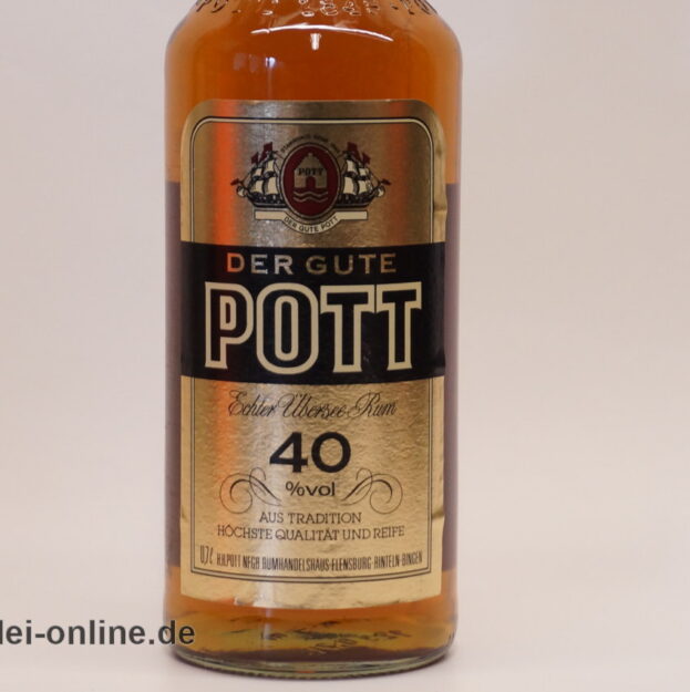 Vintage DER GUTE POTT - Echter Übersee Rum 40% vol. - 0,7 Liter Flasche Pott-Rum