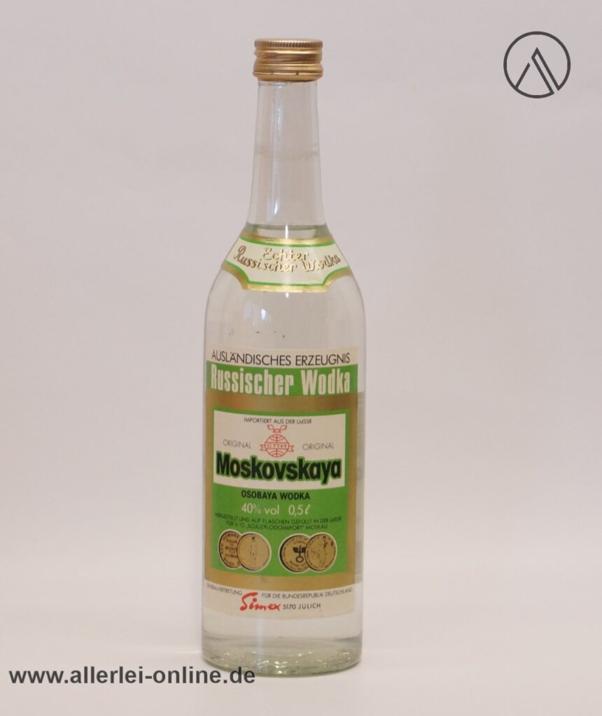 Vintage Moskovskaya Osobaya Wodka Flasche 0,5L - 40% vol | Echter Russischer Wodka