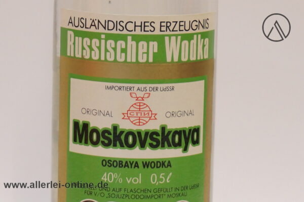 Moskovskaya Osobaya Wodka Flasche 0,5L - 40% vol | Echter Russischer Wodka