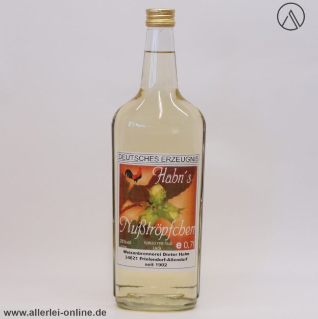 Hahns Nußtröpfchen | Kakao mit Nuß Likör - 25% vol. - 0.7 Liter