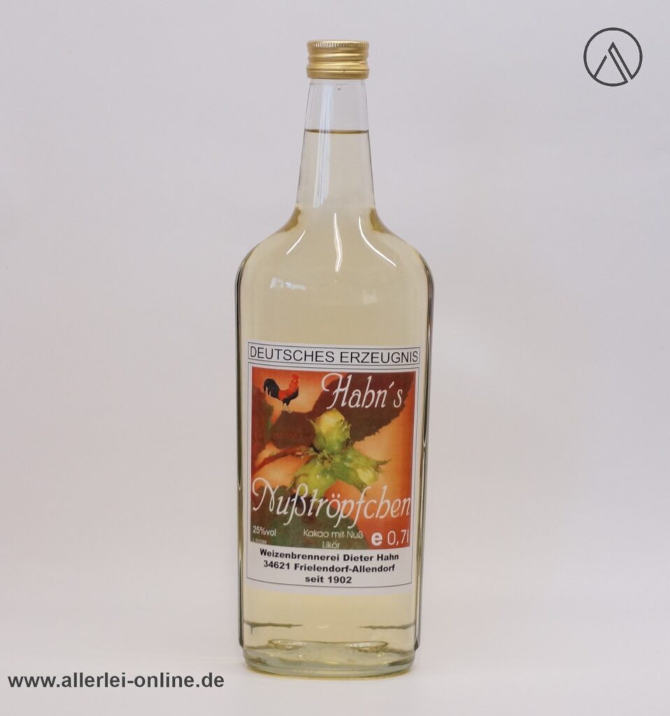 Hahns Nußtröpfchen | Kakao mit Nuß Likör - 25% vol. - 0.7 Liter