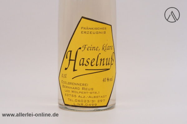 Feine,klare Haselnuß | Edelbrennerei Reus - Alzenau | Haselnuss Schnaps 0,5L - 40% vol