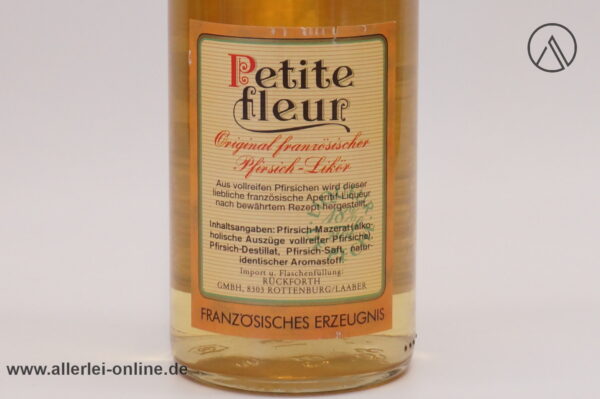 Petite Fleur | Alte Abfüllung Pfirsichlikör Obst likör | 18% vol. - 0.5 Liter
