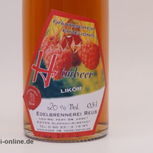 Himbeer Likör | Edelbrennerei Reus - Alzenau | 0,5L - 20% vol